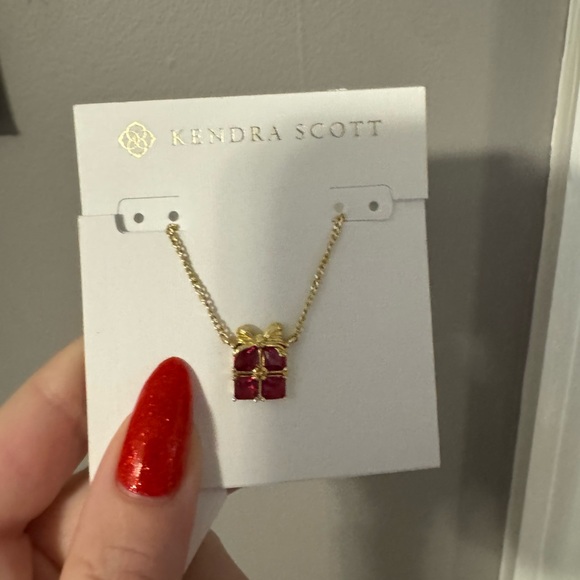 Kendra Scott Gold Necklace with Red Gift Pendant - Picture 2 of 5